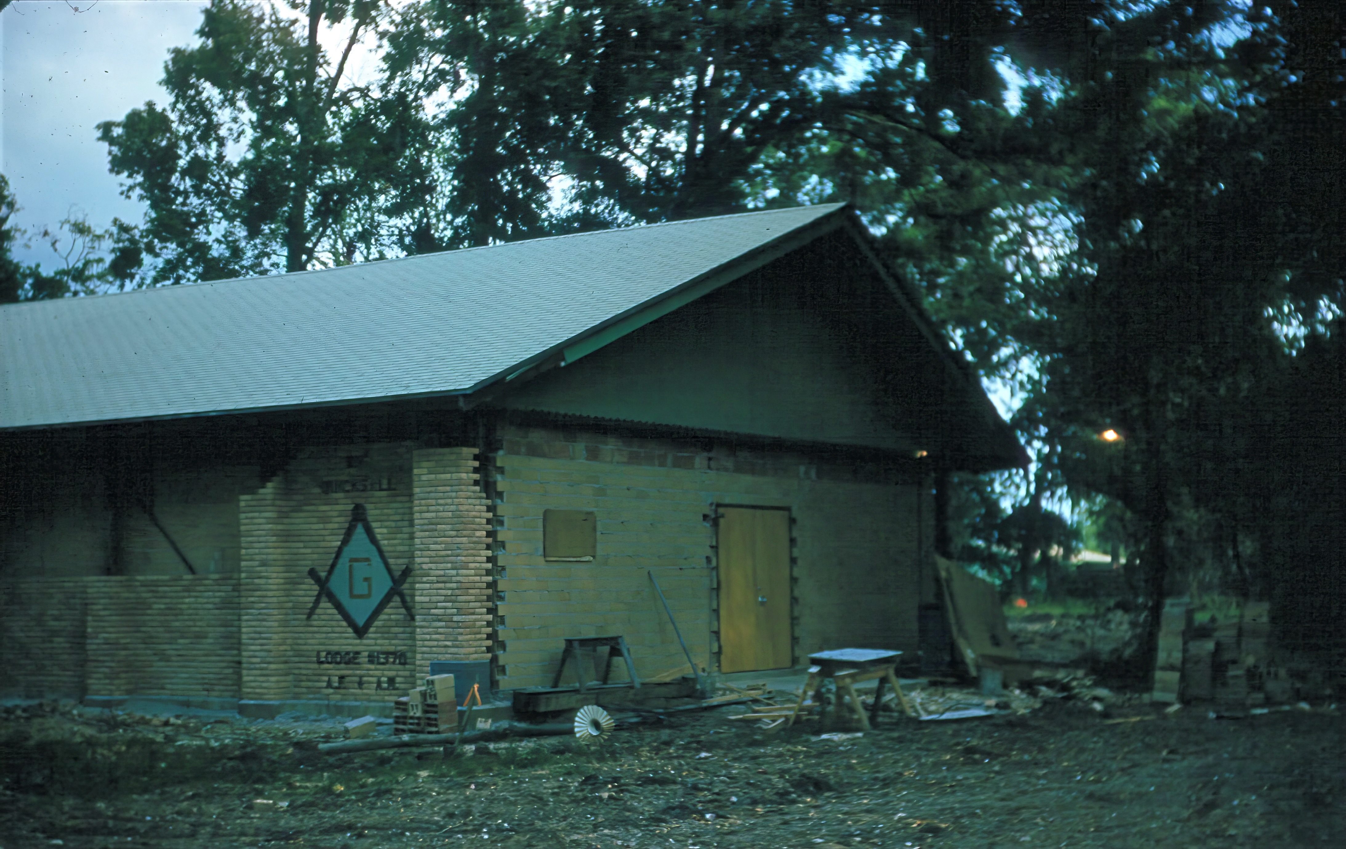 The B F Quicksall lodge under construction on Lucas Drive